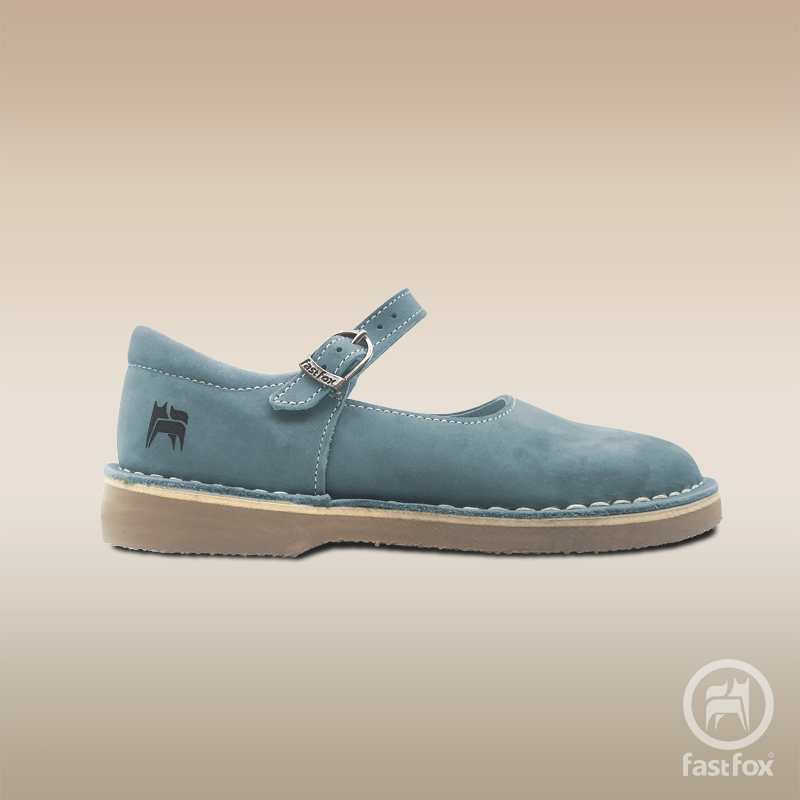 FOX Heritage Ladies Leather Mary Jane X-Bar in Bluebell