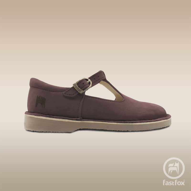 FOX Heritage Ladies Leather Mary Jane T-Bar in Chocolate