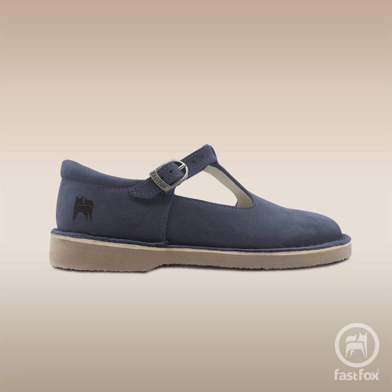 FOX Heritage Ladies Leather Mary Jane T-Bar in Navy