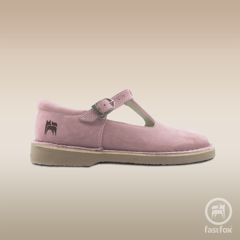 FOX Heritage Ladies Leather Mary Jane T-Bar in Rose Pink